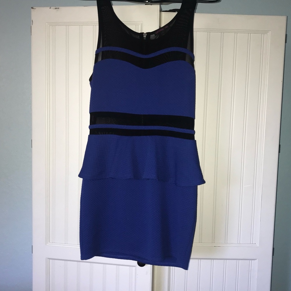 Royal blue & black mesh martini dress.